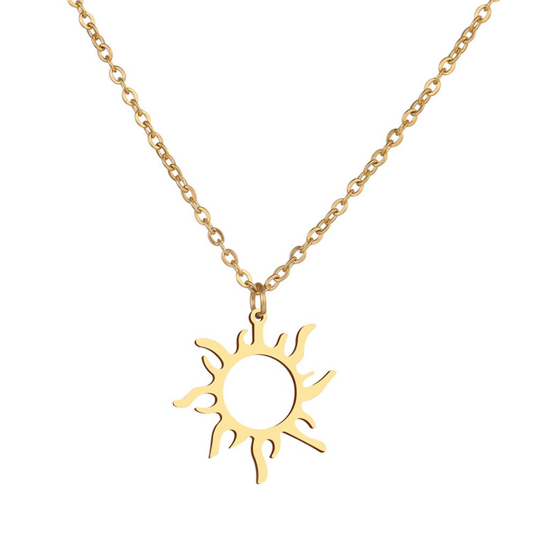 Sun Pendant Necklace (Gold)