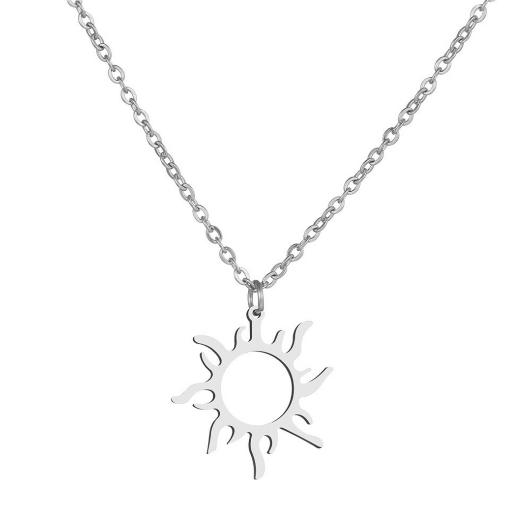 Sun Pendant Necklace (Silver)