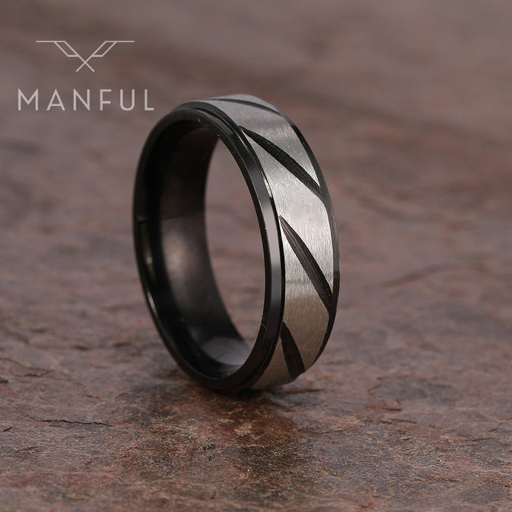 Spiral Ring (Black) - ManfulCo