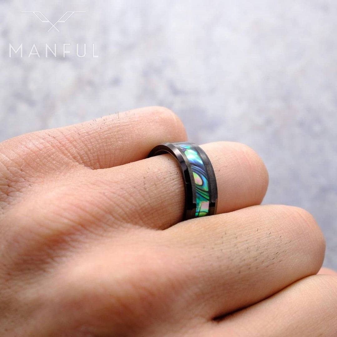 Fire Opal Ring (Black) - ManfulCo