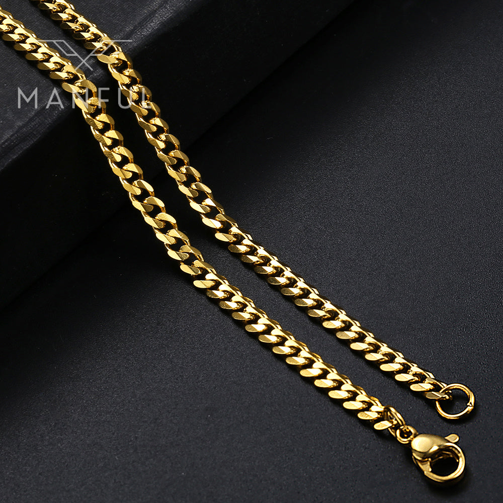 Cuban Chain Gold 3mm - ManfulCo