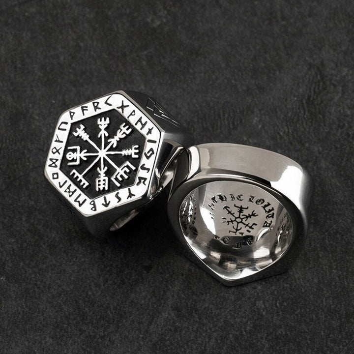 Runic Compass Signet Ring - ManfulCo