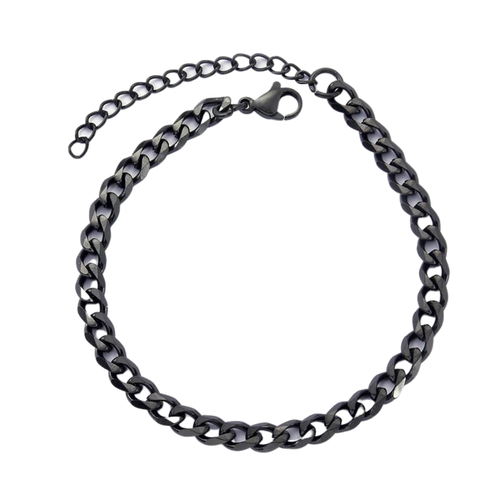 Cuban Chain Bracelet (Black) - ManfulCo