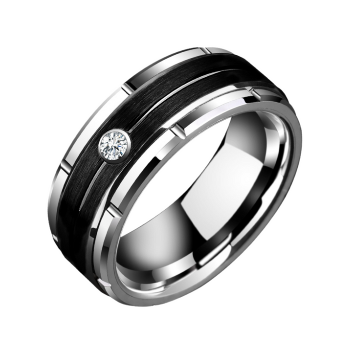 Black & Silver Gem Ring - ManfulCo