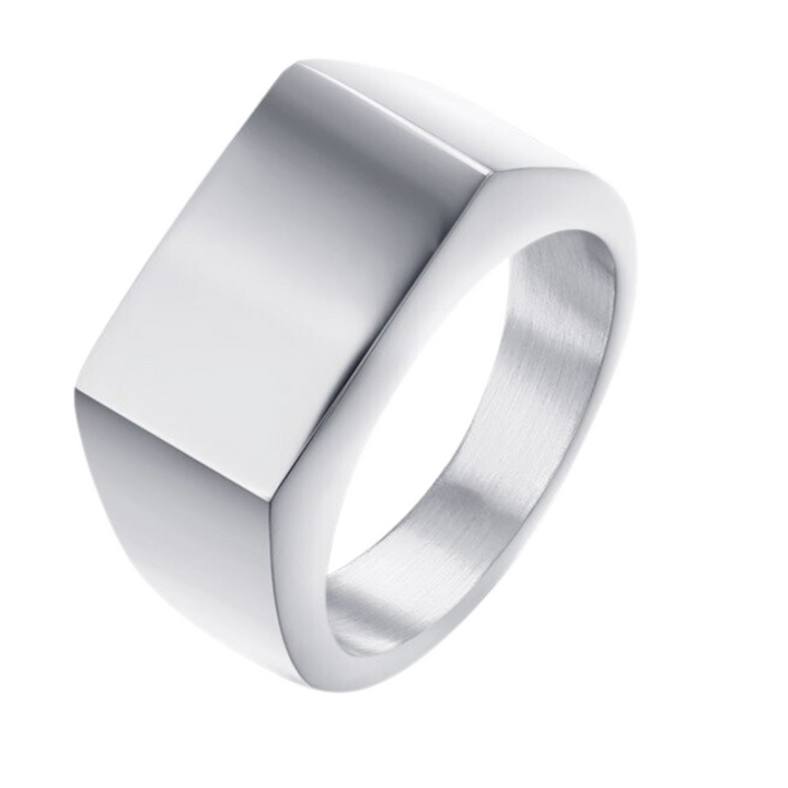 Rectangular Signet Ring (Silver) - ManfulCo