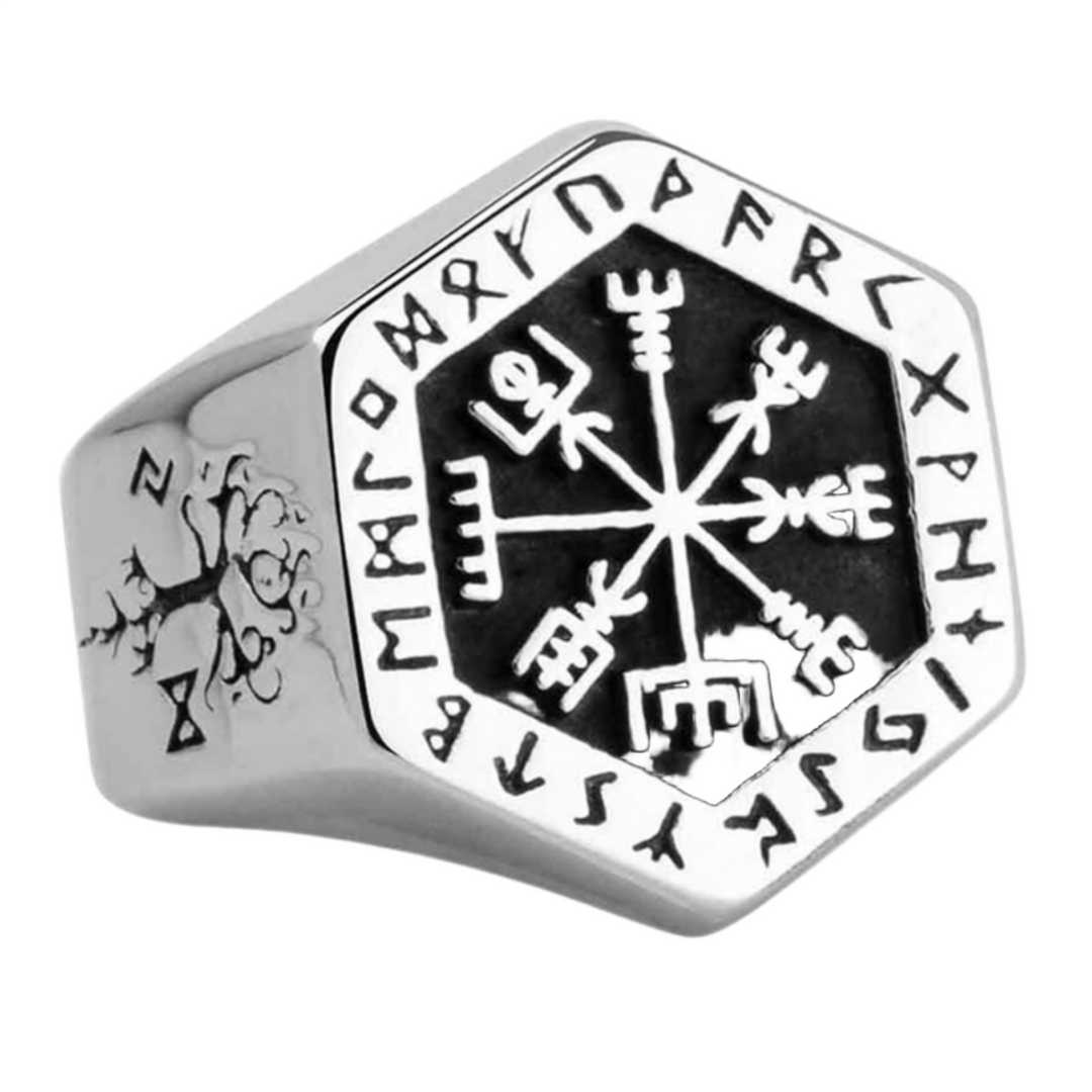 Runic Compass Signet Ring - ManfulCo