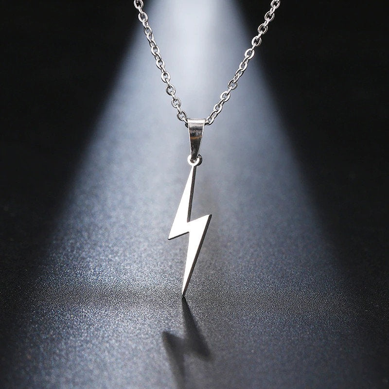 Lightning Pendant Necklace (Silver) - ManfulCo