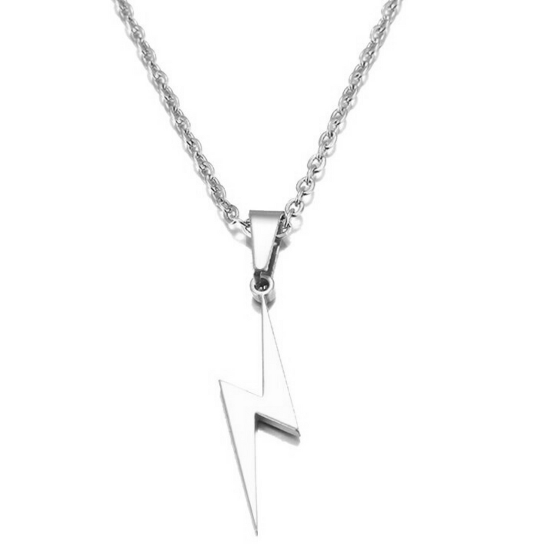 Lightning Pendant Necklace (Silver)